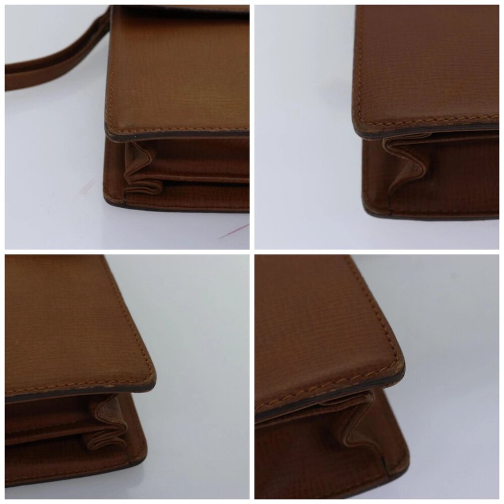 Burberrys Clutch Bag Leather Brown Auth - Picture 16 of 16